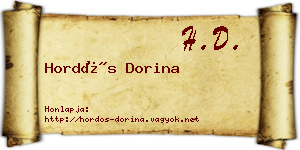 Hordós Dorina névjegykártya