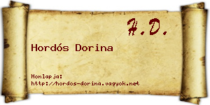 Hordós Dorina névjegykártya